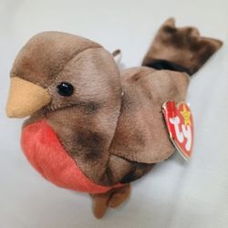  TY Beanie Baby Early the Robin Retired Bird Plush New w/ Tags March 20th 1997