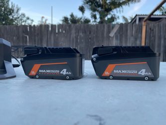 RIDGID 18V 4Ah Max Output Lithium Battery 2-Pack