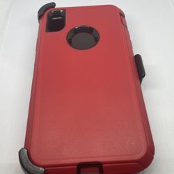 For iPhone XR Red Case With Belt Clip Protective Holster 