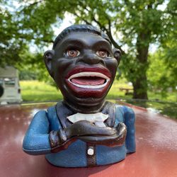 Africana Coin Bank Cast Iron 