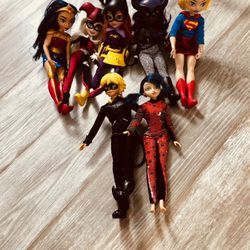 Superhero Dolls Set In Excellent Condition