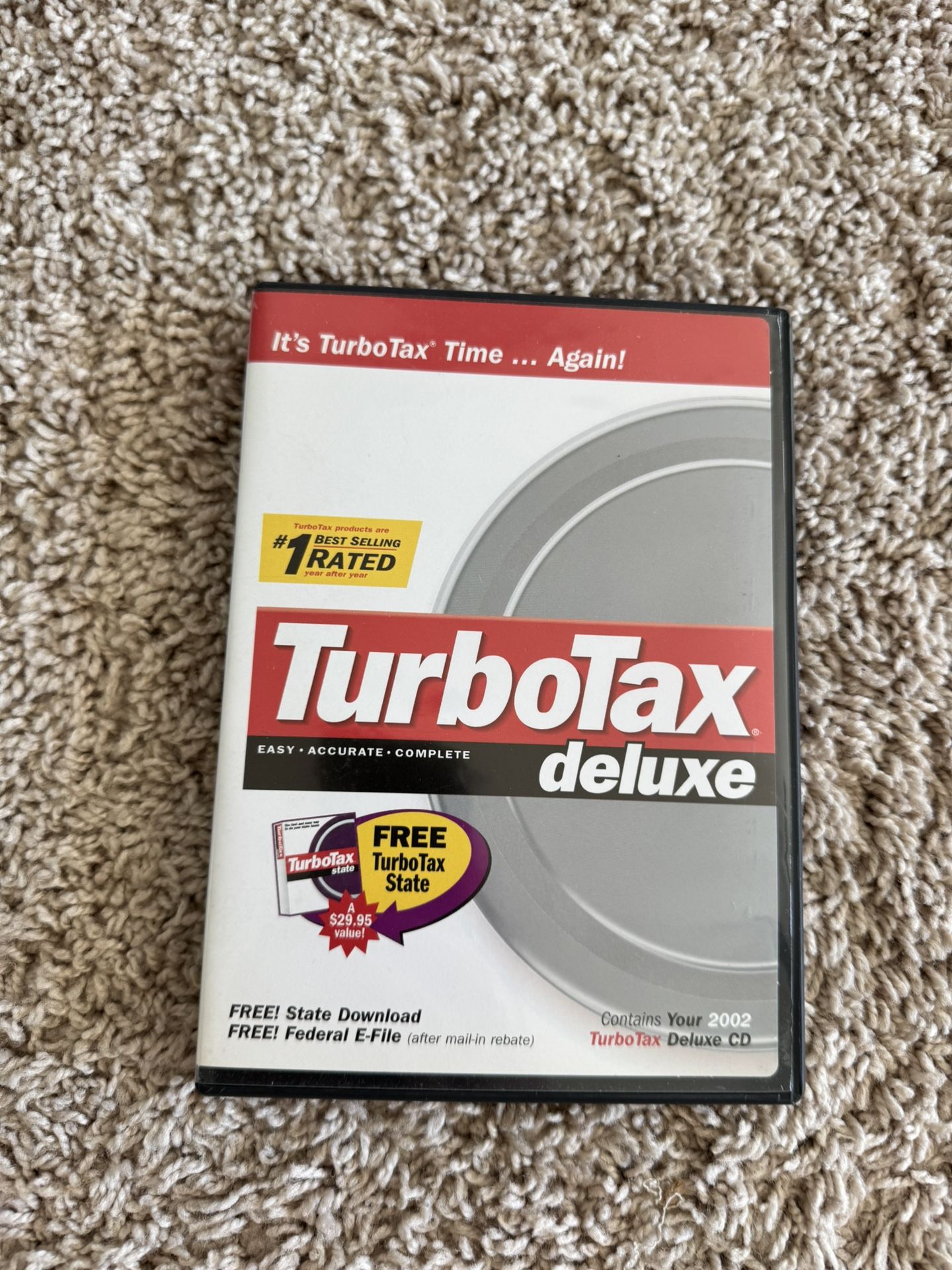 TurboTax Deluxe 2002 CD – Tax Preparation Software – Used