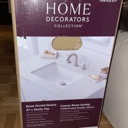 Snow Orchid Quartz 37” Vanity Top w/undermount sink