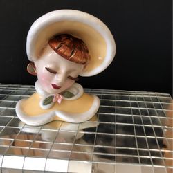 Vintage Lady Head Planter