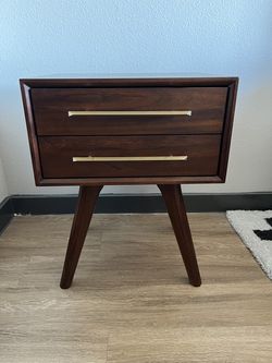 MCM West Elm Walnut Nightstand