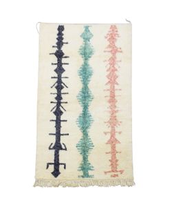 Moroccan Handmade Contemporary Wool Rug 5'5" x 8'2" Pastel Beni Ourain Tribal