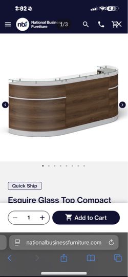 Esquire Glass Top Compact Reception Desk