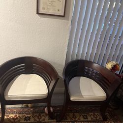 Wooden Accent Chairs (set Of 2)