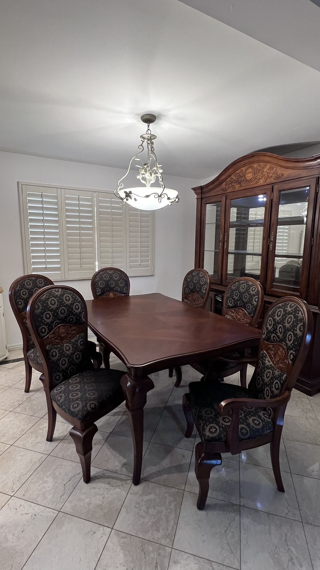 12 Piece Solid Cherry Wood  Formal Dinning Room Set With China Cabinet