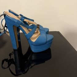 Blue Platform Heels