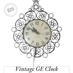 Vintage GE Plug In Clock Black