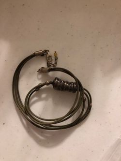 Anthropology necklace 925 silver and leather