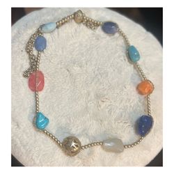 Stone Gold Chain Long Necklace Fashion