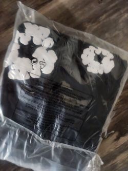 Black Medium Denim Tear Hoodie 