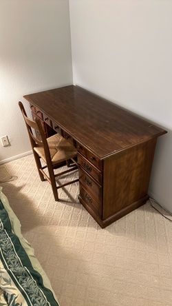 Wood desk and chair for $20