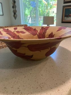 Vintage decorative large  pottery bowl