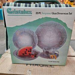 Cristalux 20 Piece Tempered Glass Dinnerware Set