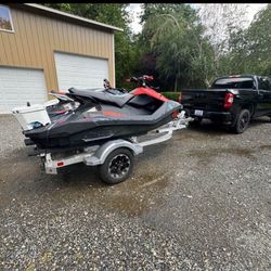 Two jet ski ‘s with trailer. Seadoo trixx