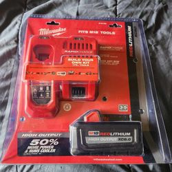 Milwaukee High Output Ah 8.0 battery & charger