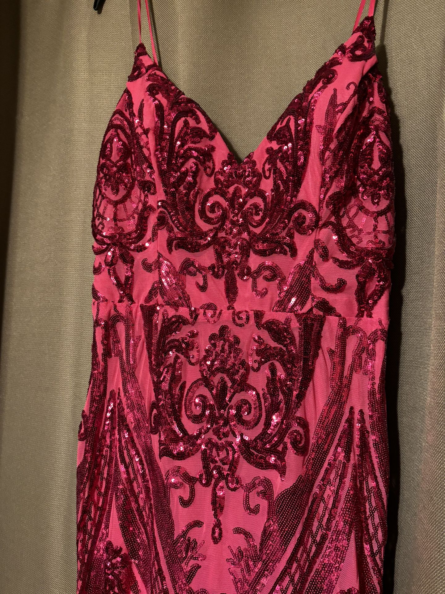 Beautiful Hot Pink Sequins quinceañera/Prom Dress