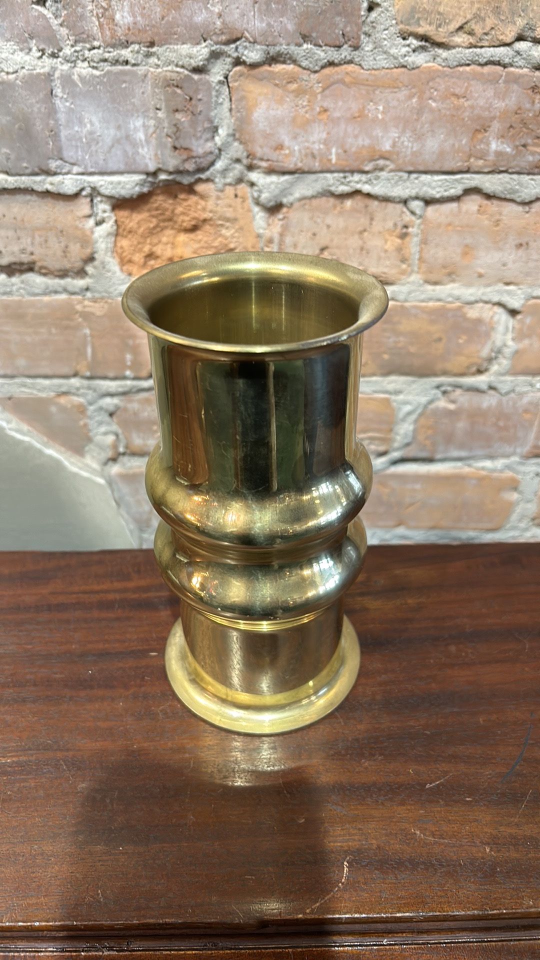 Beautiful brass cylinder Vase made in Holland