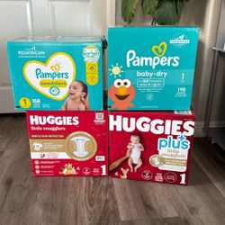 Diapers Size 1 Large Boxes 