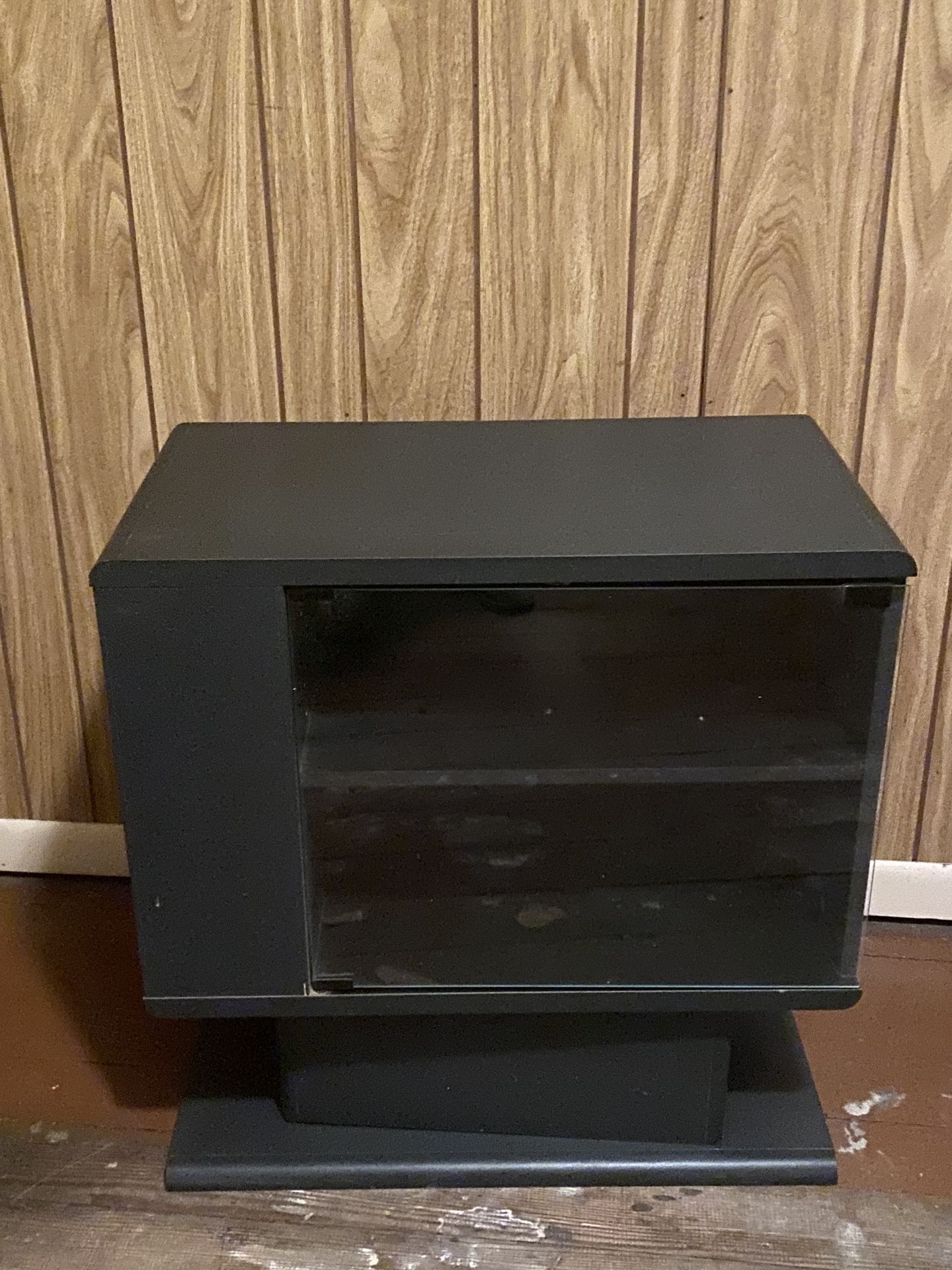Tv And Media Stand Black Glass Front