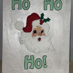 8”x10” Hand painted Santa On Flat Canvas 