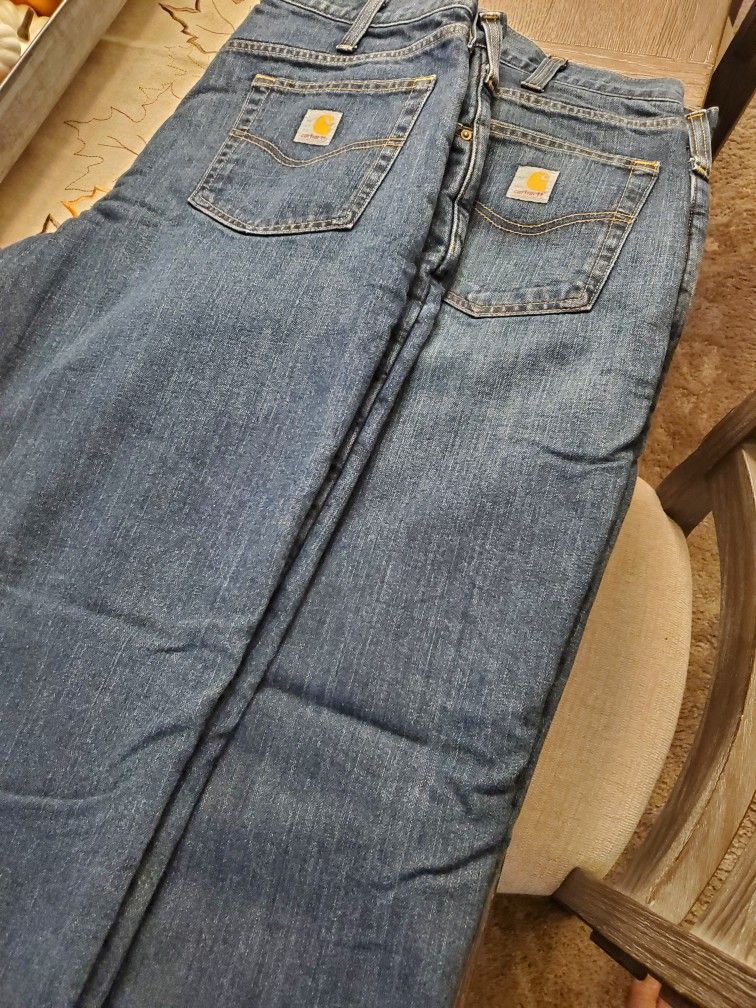 2 Carhartt Relaxed Lined Jean's (W38XL32)