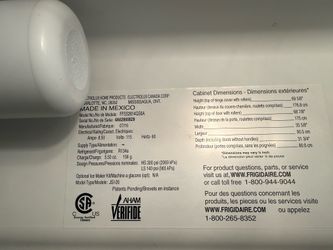 Frigidaire 26 cu. Ft. Stainless steel side by side refrigerator