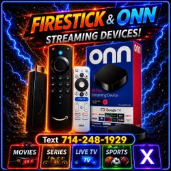 Super Streaming Devices (Fire stick / Onn TV) NEW