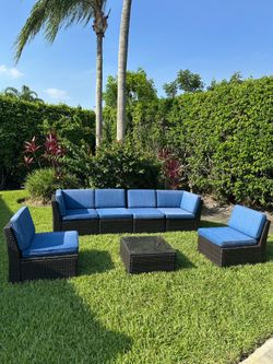 Outdoor Patio Furniture Sectional 7 Piece Set