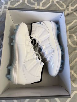 Air Jordan 11 Football Cleats White Blue