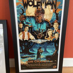 Wolf Man  Print Framed  And Signed 
