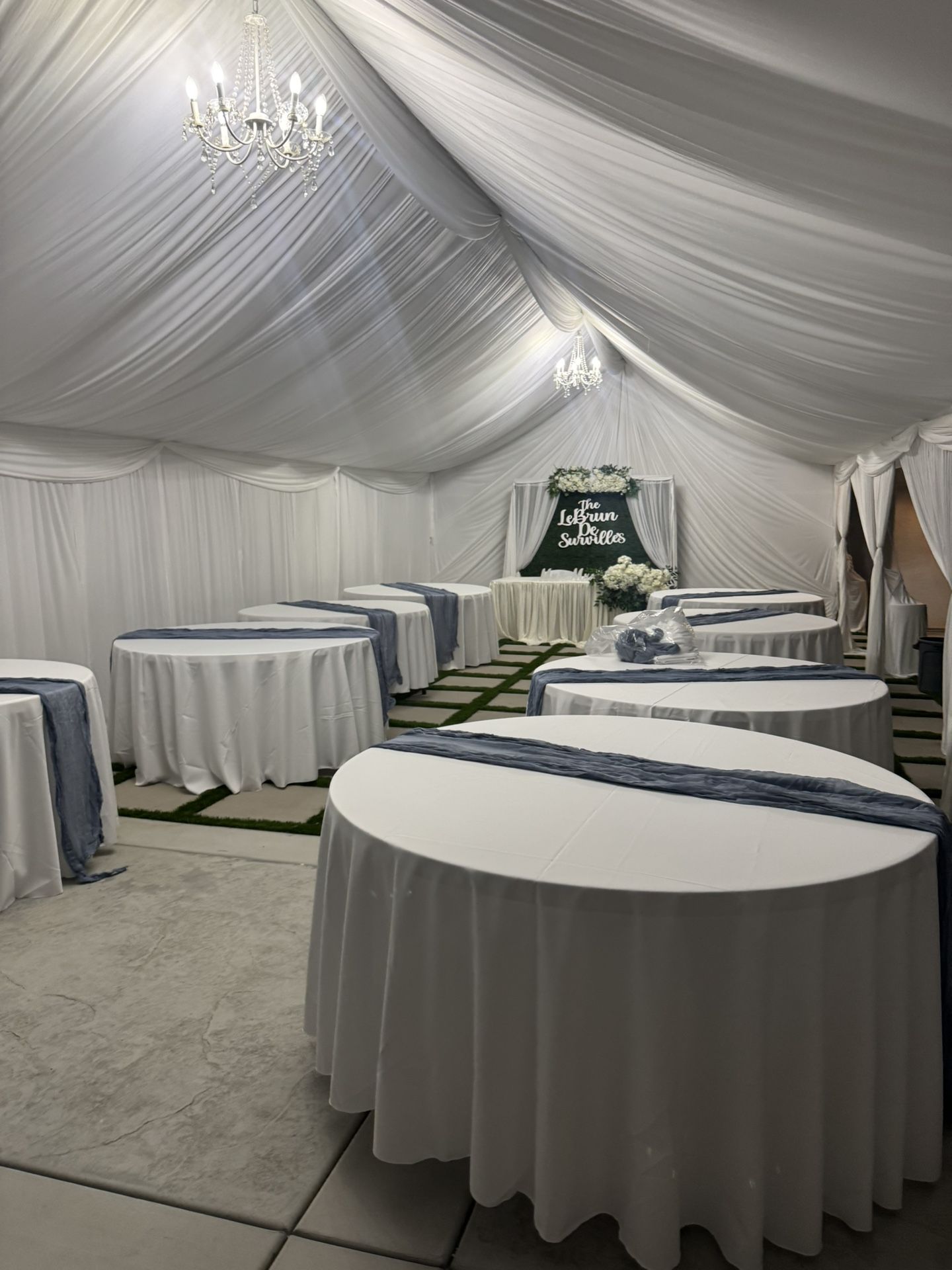 Tent Draping, Decorations , Tables And Chairs