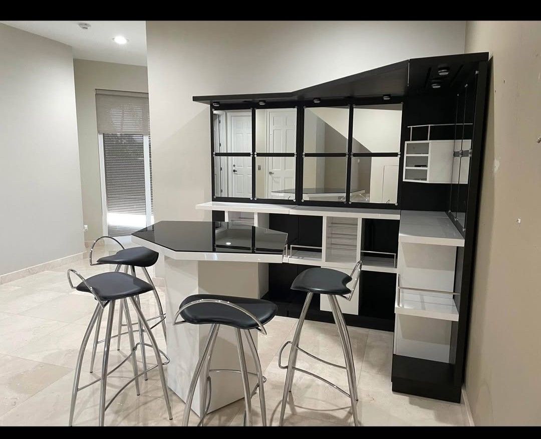 Modern Bar With Table And 4 Matching Stools Price Is Obo