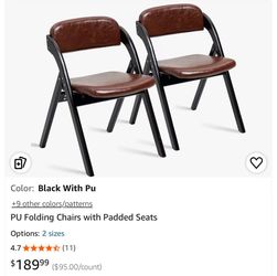 Folding chairs with padded seats