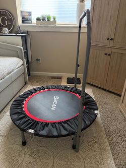 BCAN SP2 40/48" Foldable Mini Rebounder Trampoline for Adults |FED Fitness | 330/440 lbs Capacity | Adjustable Foam Handle | Low-Impact Indoor/Garden