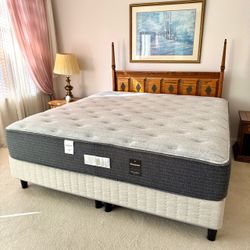 KING Size BEAUTYREST  BED ~ Mattress, Platform ~ Like New
