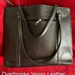 New Sleek And Stylish Vegan Leather Tote With Laptop Sleeve