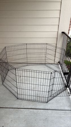 Metal dog gate with door