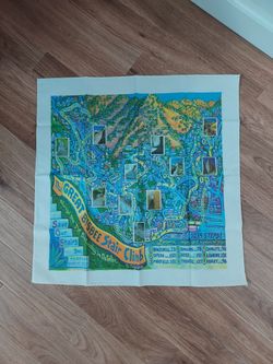 Judy Perry Bisbee AZ Souvenir Cotton Square 20" X 20" New