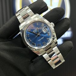 Rolex Datejust 41mm Azzure Blue Roman Dial On Oyster Band 