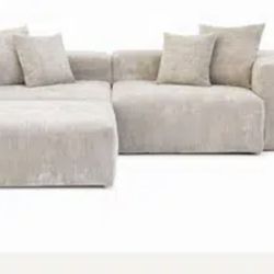 102.36'' Corduroy Upholstered, 2 Seater Modular Sofa