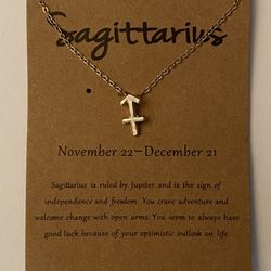 Fashion Gold Plate Sagittarius Pendant Necklace 