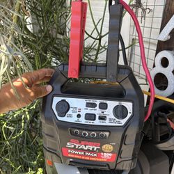 Battery starter with tire pump