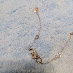 Infinity Heart Bracelet Sterling Silver 8 In