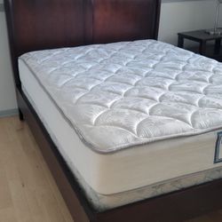Full Size Bed frame With Box Spring And Matress 