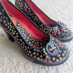 Rocket Dog Courderoy Flower Print Rubber Heels Size 9 OBO