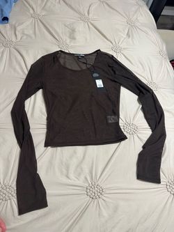 See-through long sleeve top
